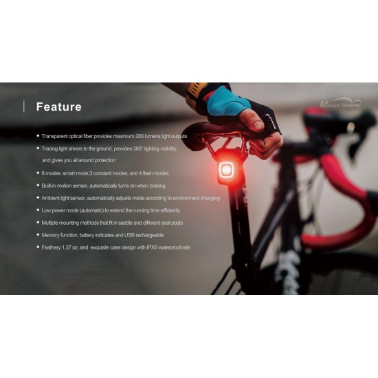  Magicshine Seemee 200 Lumen - E-Bike slim achterlicht