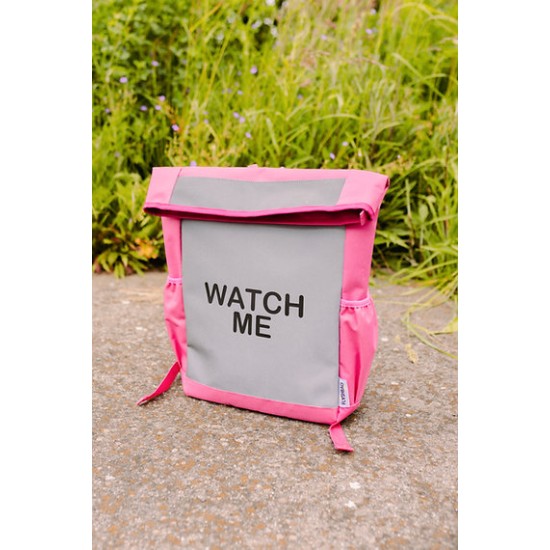 Flashbag Lou reflecterende rugzak 'watch me' roze