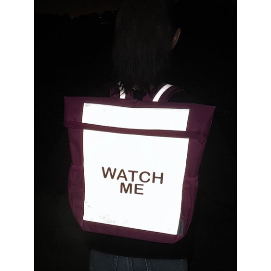 Flashbag Lou reflecterende rugzak 'watch me' roze