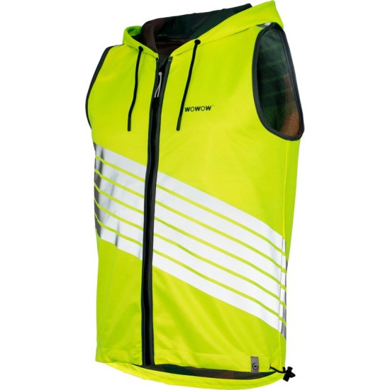 Three-sixty jacket- Fluo fietsjas met kap en reflecterende elementen