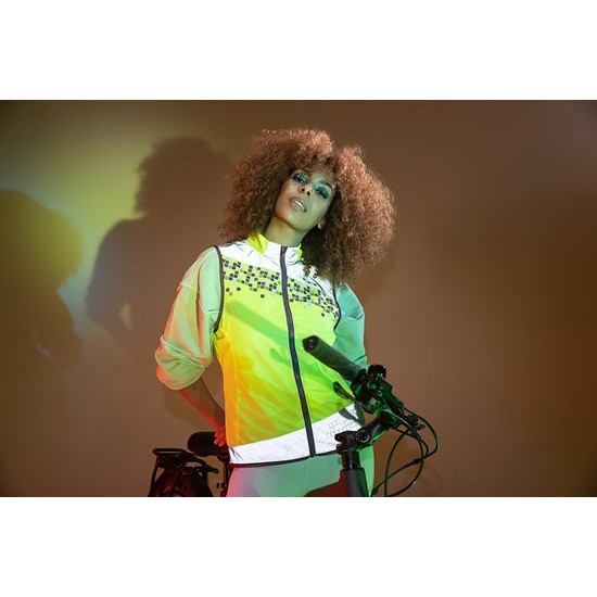 Mouwloos jasje met rits voor de dames - Amy jacket geel