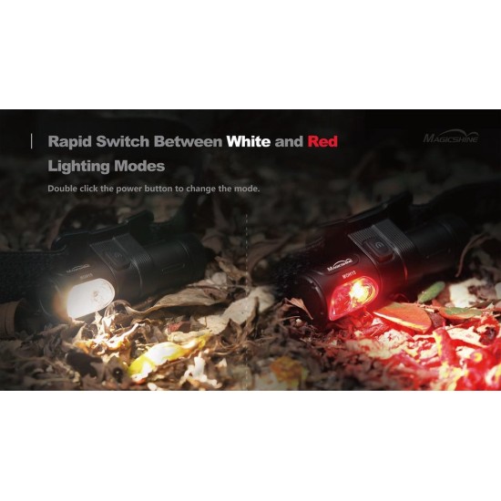 Magicshine MOH 15 - hoofdlamp 400 Lumen - running - wit + rood SOS licht - USB oplaadbaar