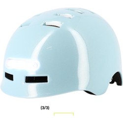 Optimiz Fietshelm met geïntegreerd voor- en achterlicht - EN 1078 lichtblauw