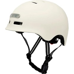 Optimiz Fietshelm met geïntegreerd voor- en achterlicht - EN 1078 wit