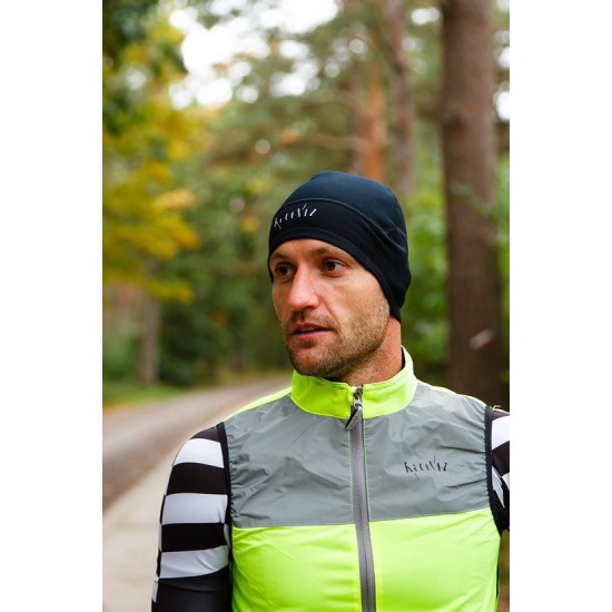 Fluo-gele muts, ideaal voor fietsen en hardlopen,