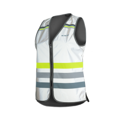 All-round fluojasje met rits voor de dames - Lucy Full Reflective gele streep